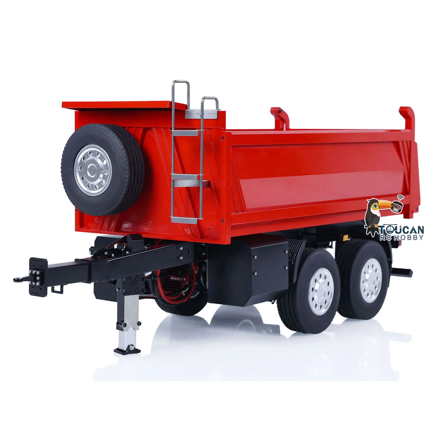 Metal LESU 1/14 RC Trailers 2-Axle Hydraulic Self-dumping Full Radio Control Trailer Models TOUCAN Assembled Vehicle THZH1771