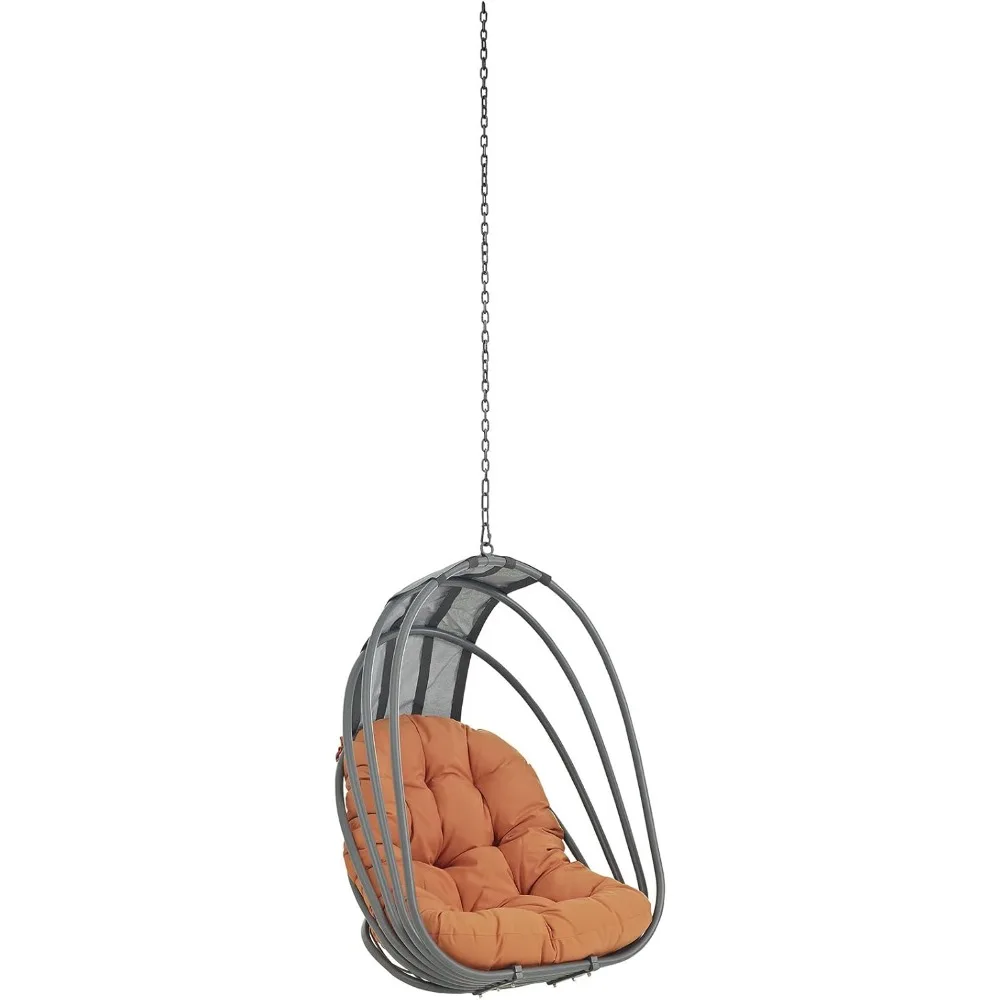 

EEI-2656-ORA-SET Whisk Outdoor Patio Set with Hanging Steel Chain, Swing Chair Without Stand, Orange