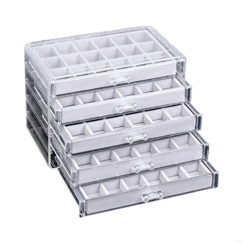 CORD Visible jewelry storage box with acrylic drawers for tabletop use