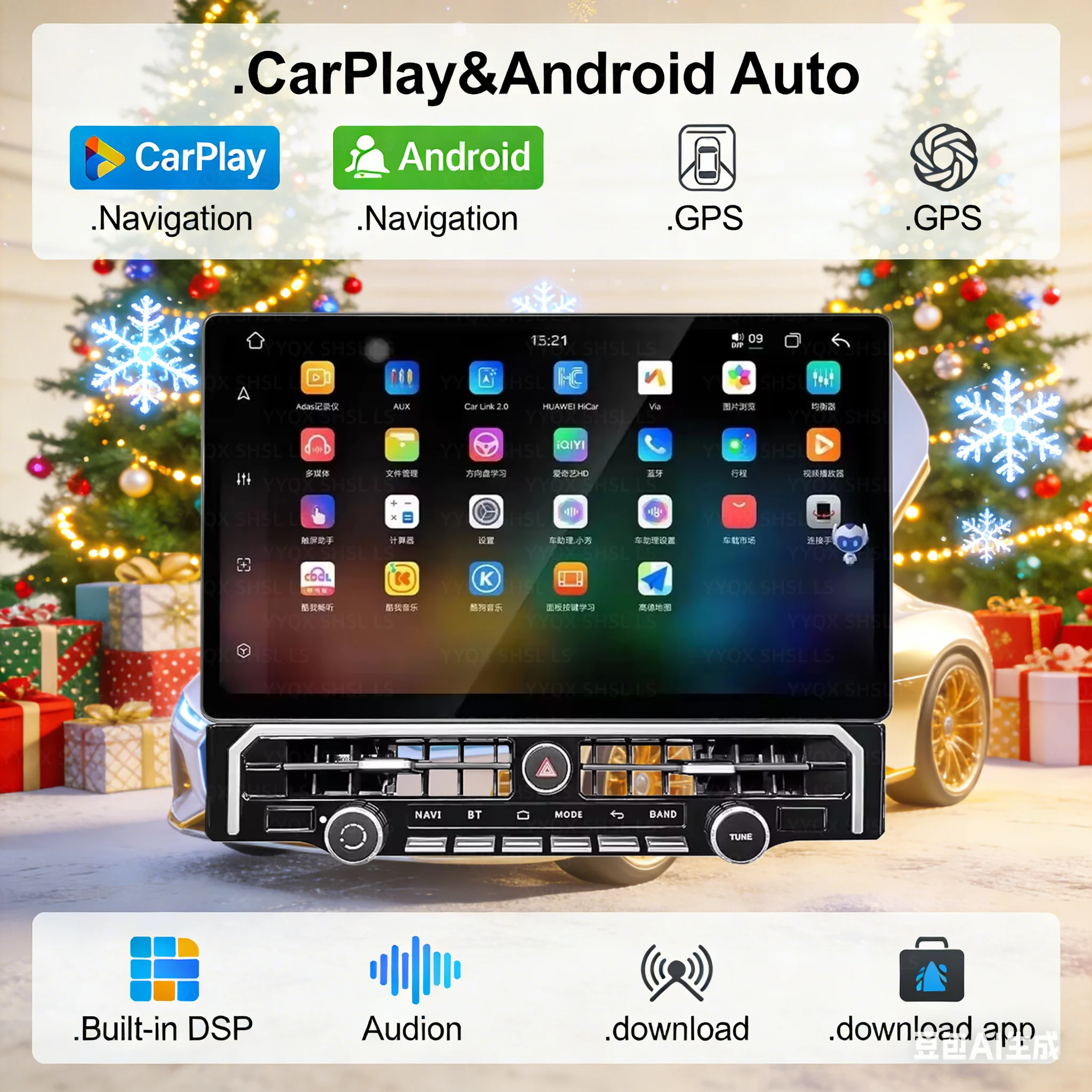 

Автомобильное радио Android для Toyota 4 Runner 2009-2023 гг., интеллектуальные системы, беспроводной Carplay, автоматический мультимедийный видеоплеер, GPS, WIFI BT