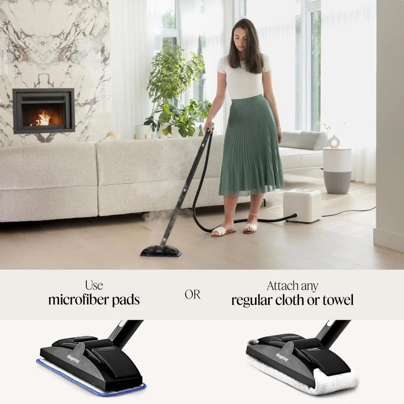 Dupray Neat Steam Cleaner – Floor Edition with 17-Piece Kit with 5 Extra Pads for Deep Cleaning Hardwood, Tile, Laminate