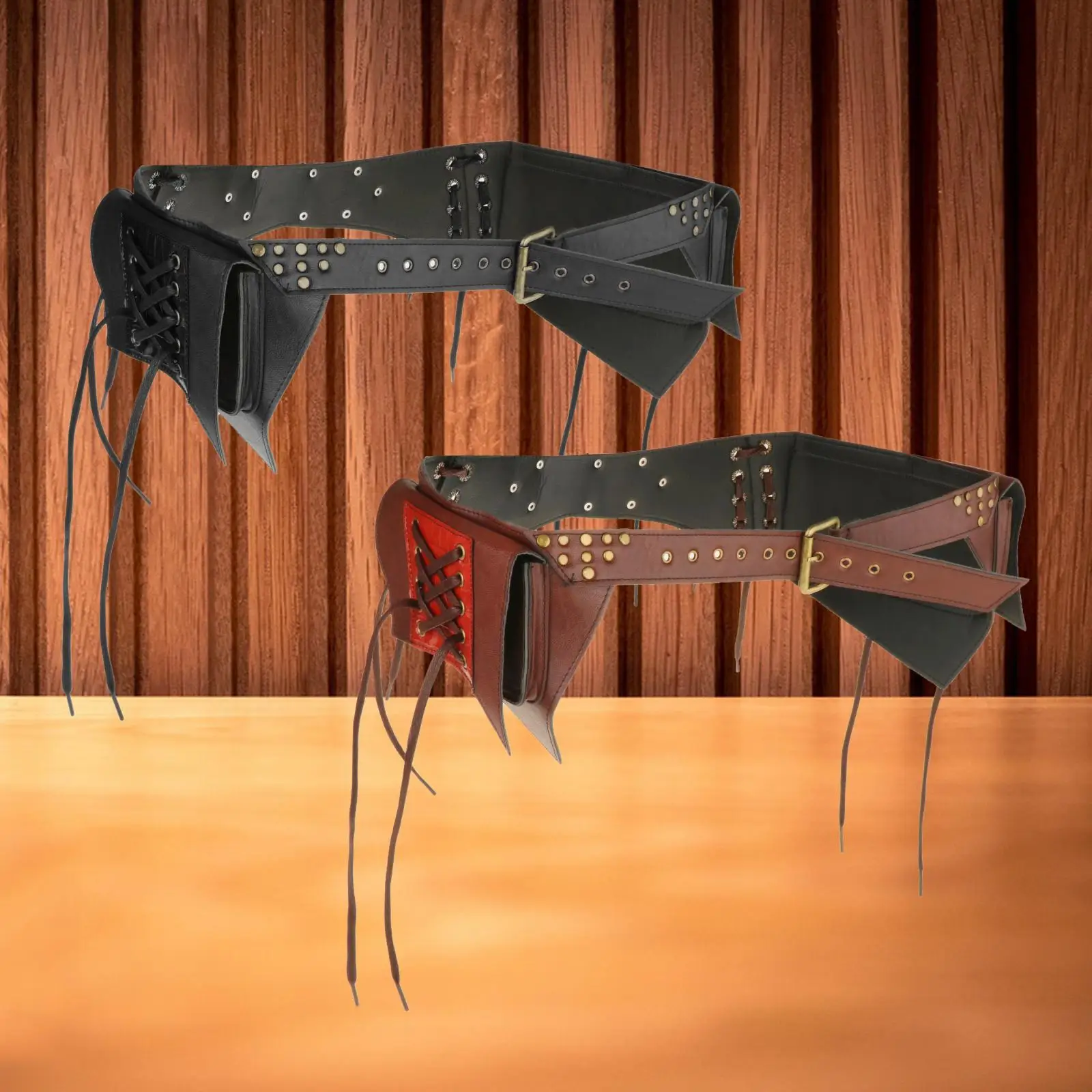 

PU Fanny Pack Costume Bum Bags Durable Steampunk Waist Bag Pouch for Masquerade Cosplay Festive Women Men Stage Performances