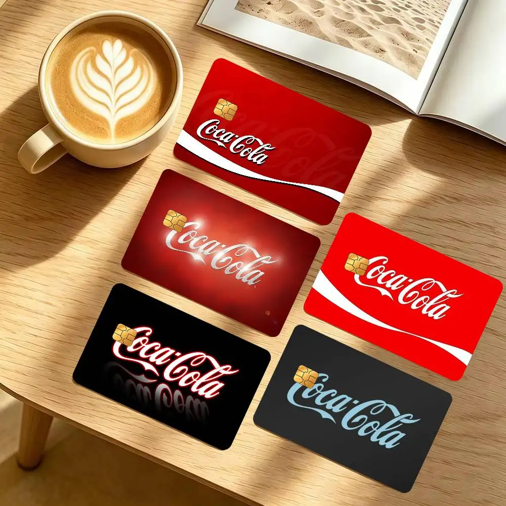A C-CocaS LOGO  Anime 1 set of 4 pcs Funny Shell Ultra Thin No Fade Sticker Skin Cover Film for Debit Credit Card C-ColaS