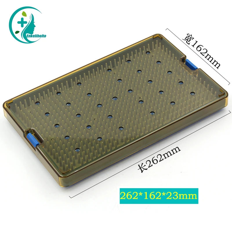 4 sizes available Sterilization Tray Case with Silicone Mat Sterilization Box Autoclavable Disinfection Box