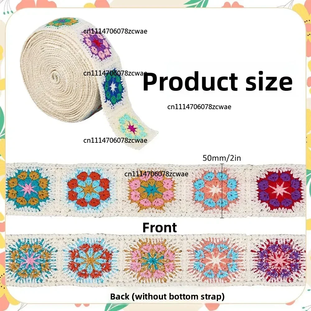 1 Yards Lace Ribbon for Apparel Sewing Fabric Trim Crocheted Lace Fabric Handmade Accessories 2 Inches