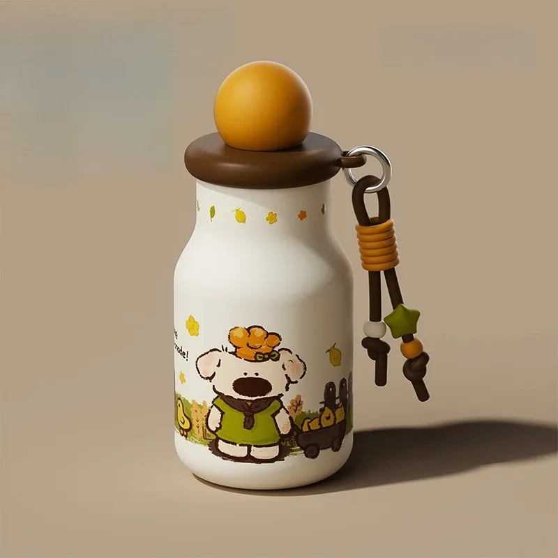 

Милый щенок стакан мини-корейский термос из нержавеющей стали для чая, кофе, портативная кавайная бутылка для воды с соломенным заварочным устройством для чая