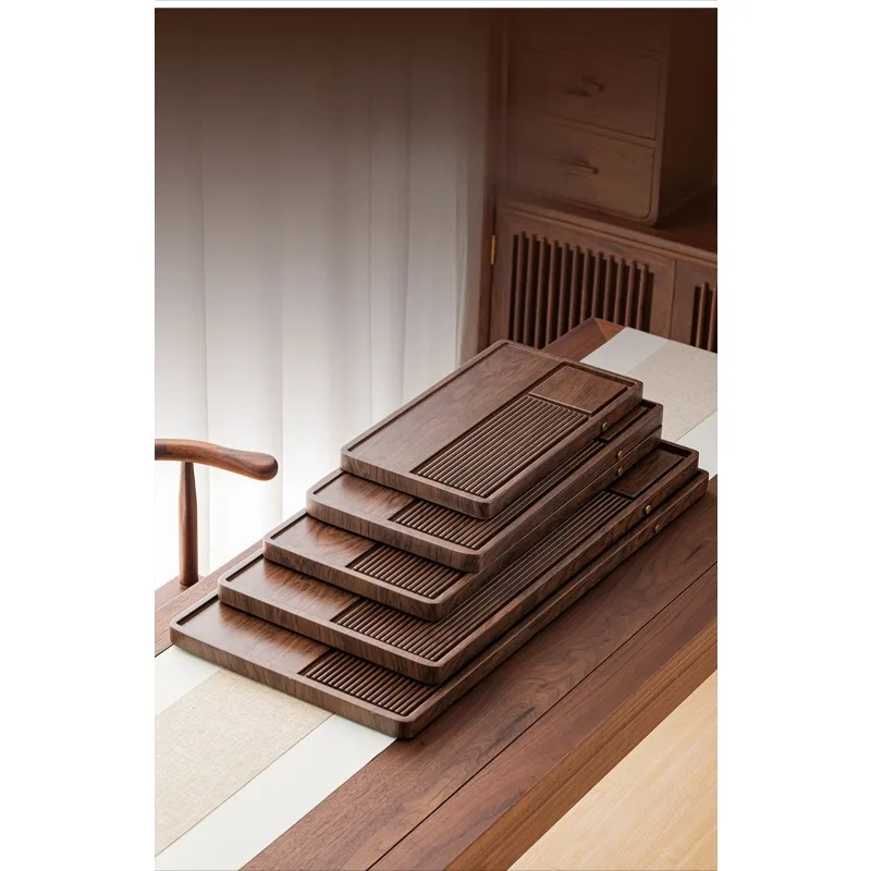 Tea tray solid wood household bakelite model new dry brewing  table whole high-end office kung fu  set drainage sea