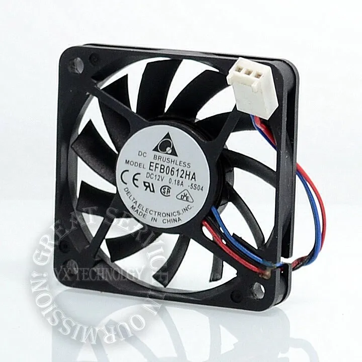 For Delta EFB0612HA 6010 12V 0.18A 6CM 60MM 3-Wire Speed Durability Ball Bearing Cooling Fan 60*60*10MM