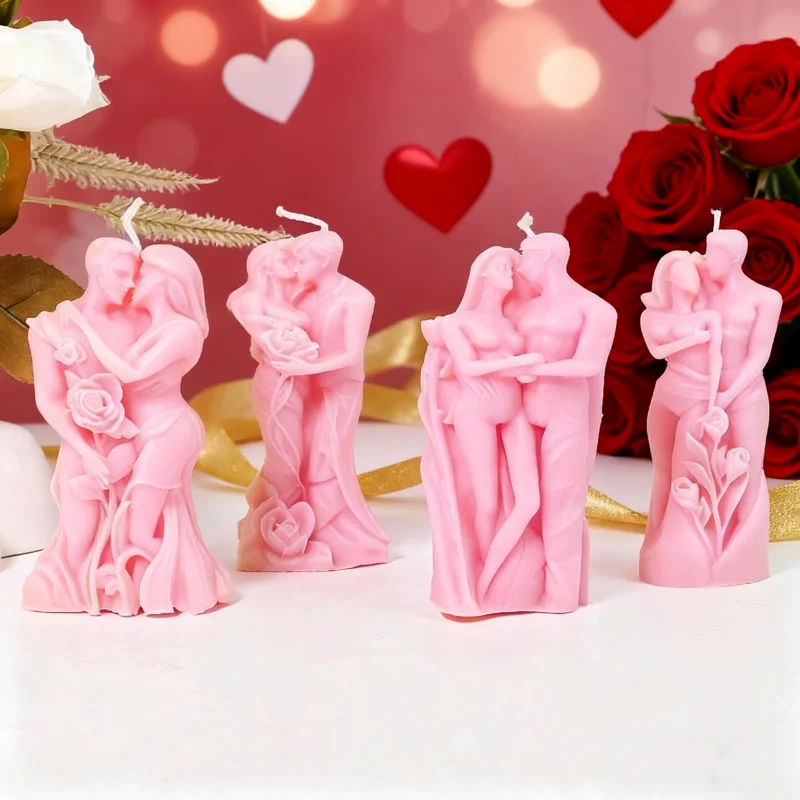 3D Romantische Paar Umarmung Kerze Silikon Formen Kreative Paar Snog Halten Blume Geformt Aromatherapie Form Valentinstag Wohnkultur Geschenk