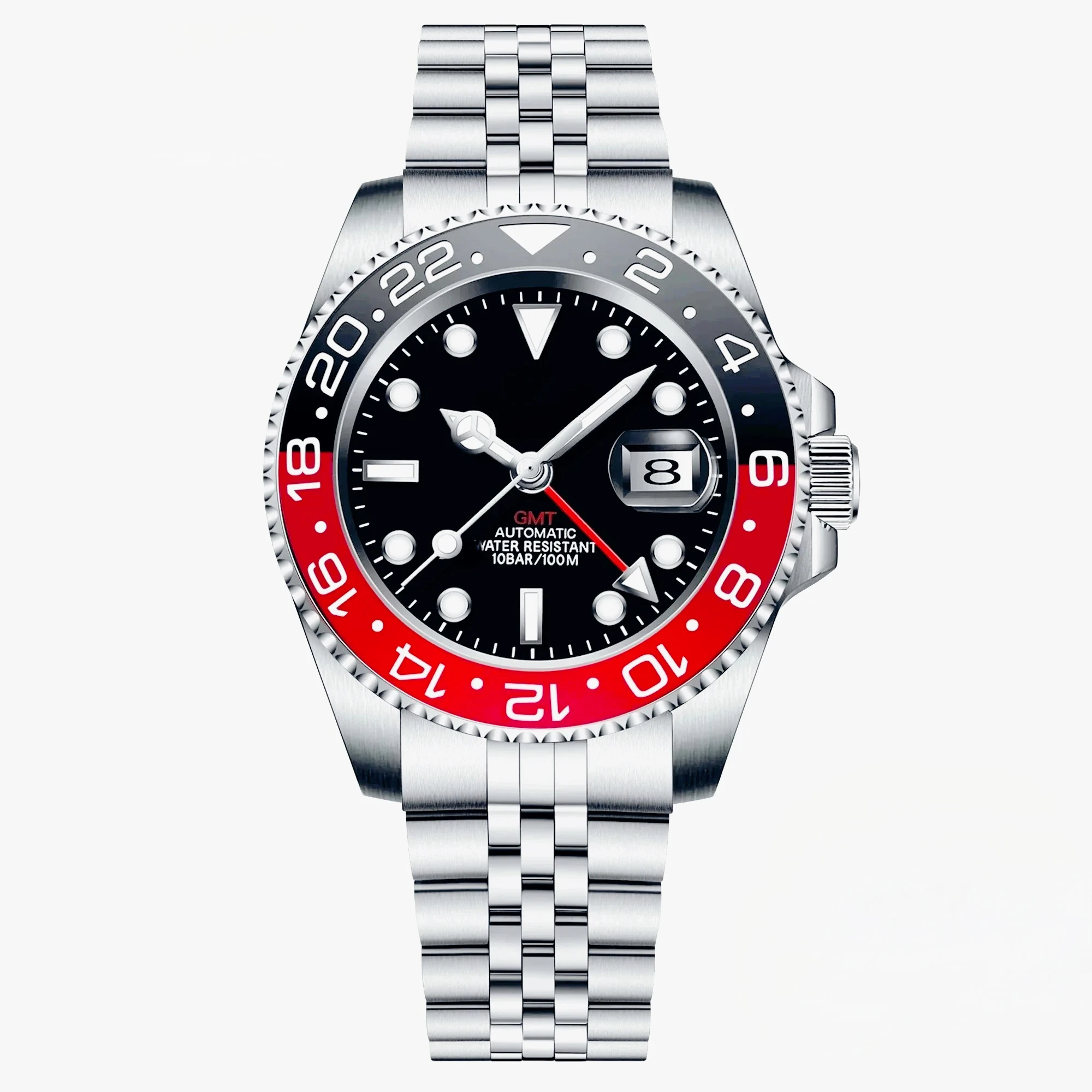 40mm Multifunctional Men GMT Automatic Mechanical Watch 904L Stainless Steel Anti Corrosion Case Black Blue Fashion Glass Design - view 2