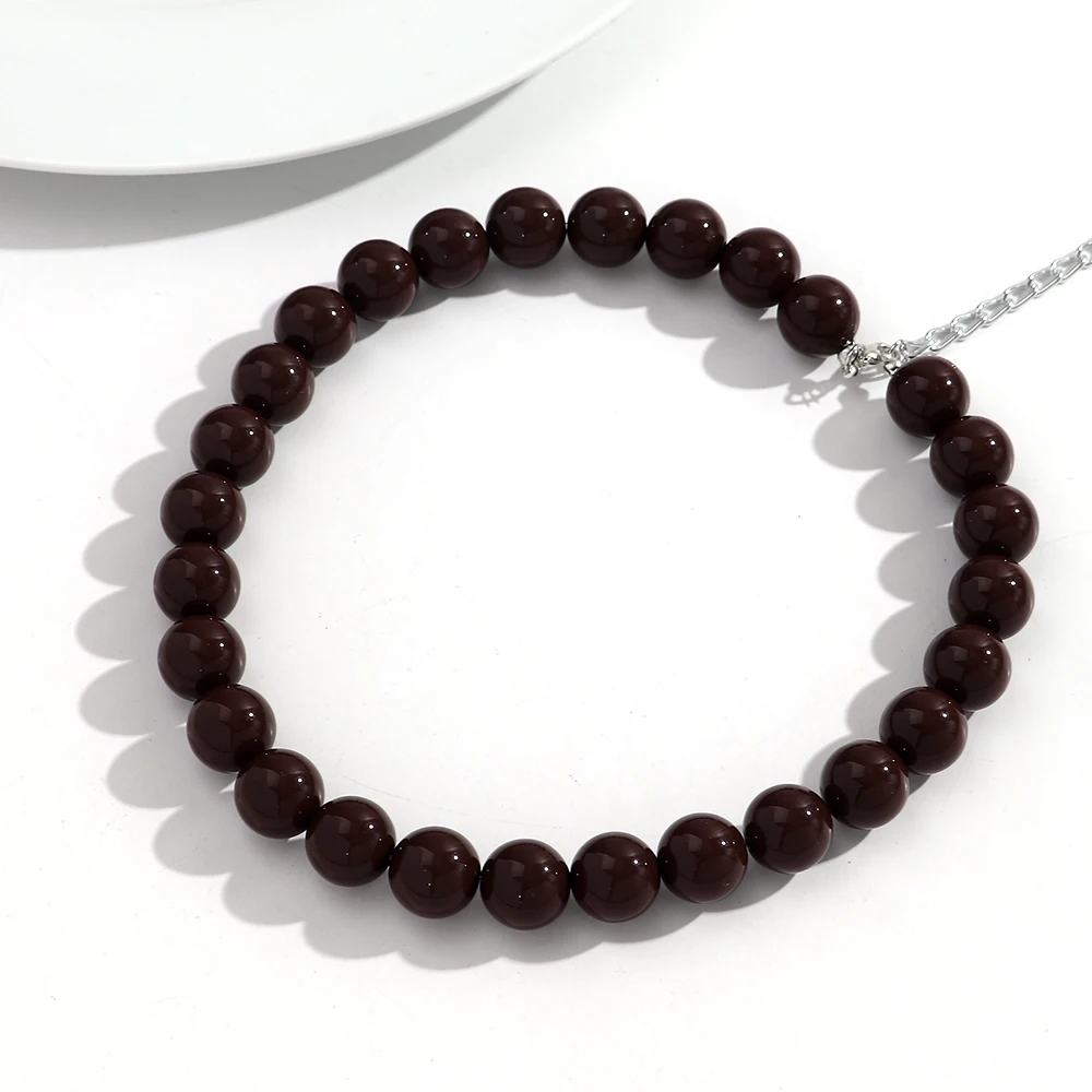 Boho Kleurrijke Acryl Grote Bal Kraal Ketting Trendy Handgemaakte Ronde Choker Kettingen voor Vrouwen Man Statement Sieraden Cadeau