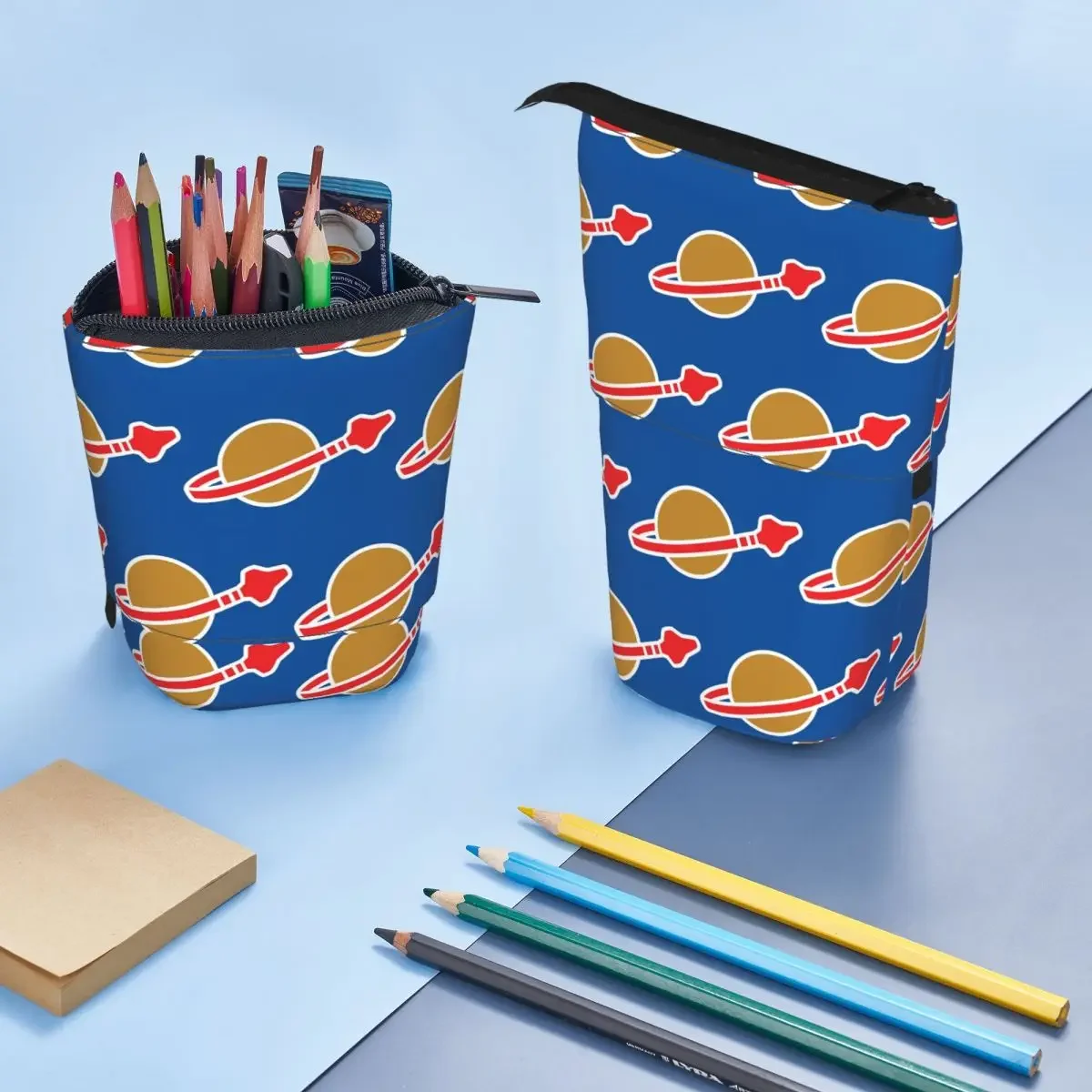 

Classic Space Log Reversible Pencil Case for Kids School Pen Box Pencil Bag Stationery Supplies Pen Holder Bag