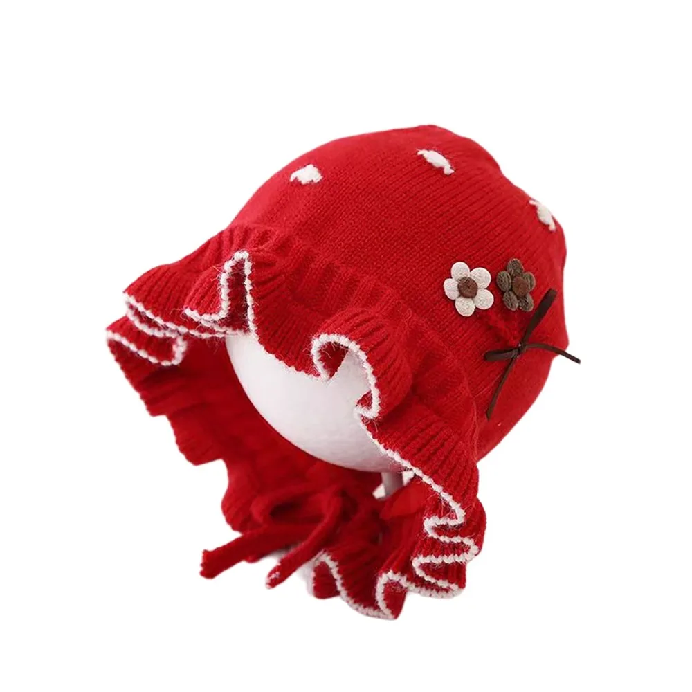 

Модная утолщенная детская шерстяная шапка с бантом, морозостойкие шапки для защиты ушей, ветрозащитный милый пуловер, кепка принцессы, осень-зима