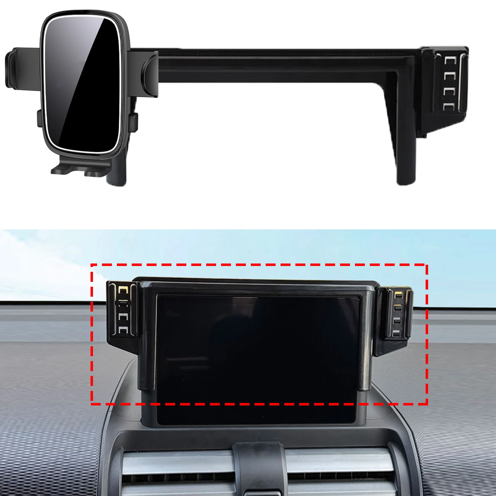 

for Hyundai CASPER (8inch) AX1 2021 2022-2024 ​​Custom Fit Phone Holder Mount Dashboard Screen Base No Drill Car​​ accessoires