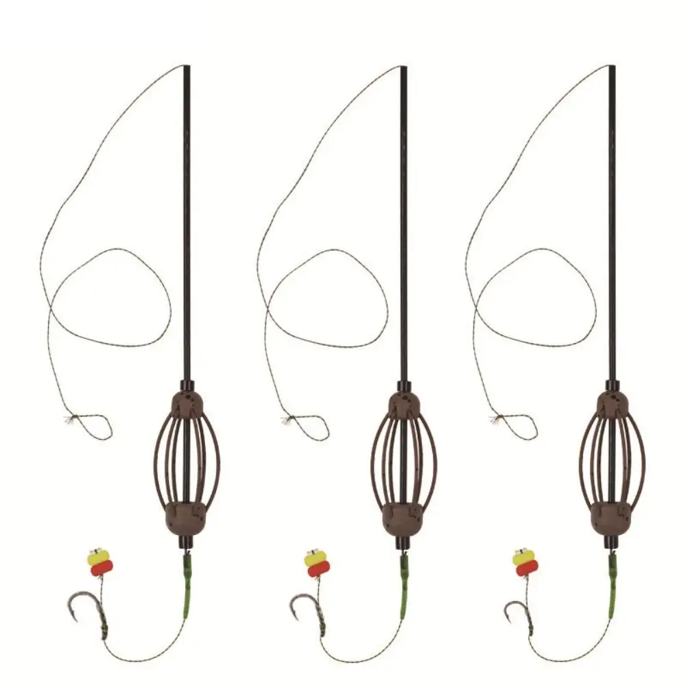 

New Carp Fishing Fishing Bait Hair Rigs Corn Bait Cages Rig Set Extended with Artificial Carp Hooks Bait Cage Line Group