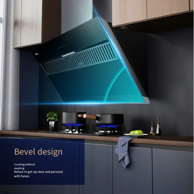 Smart Touch Home Appliances Kitchen Range Hood Side-Suction Chimney for Household and Hotel Electric Vent Exhaust