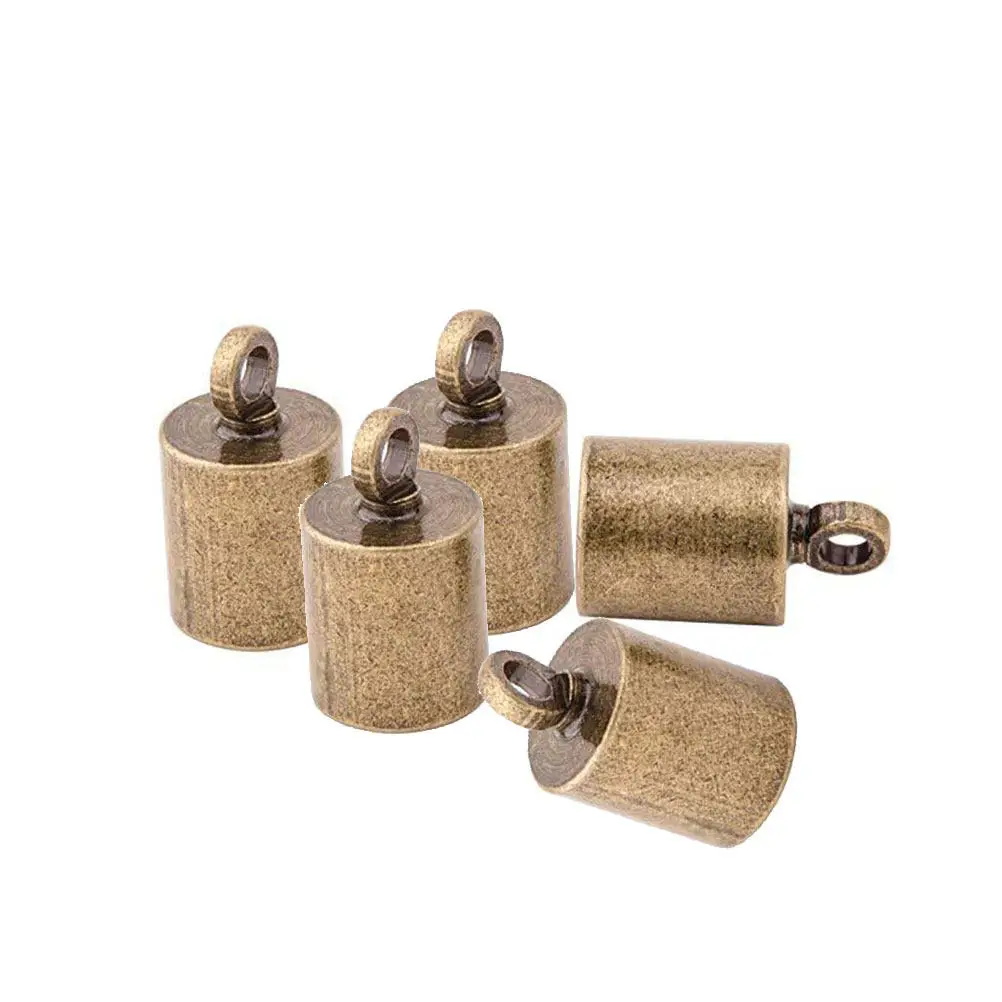 

300Pcs Brass Cord End Caps 4mm Glue-in Ends for Jewelry Making Necklace Accessory DIY Handmade Parts Jewelry Accessory