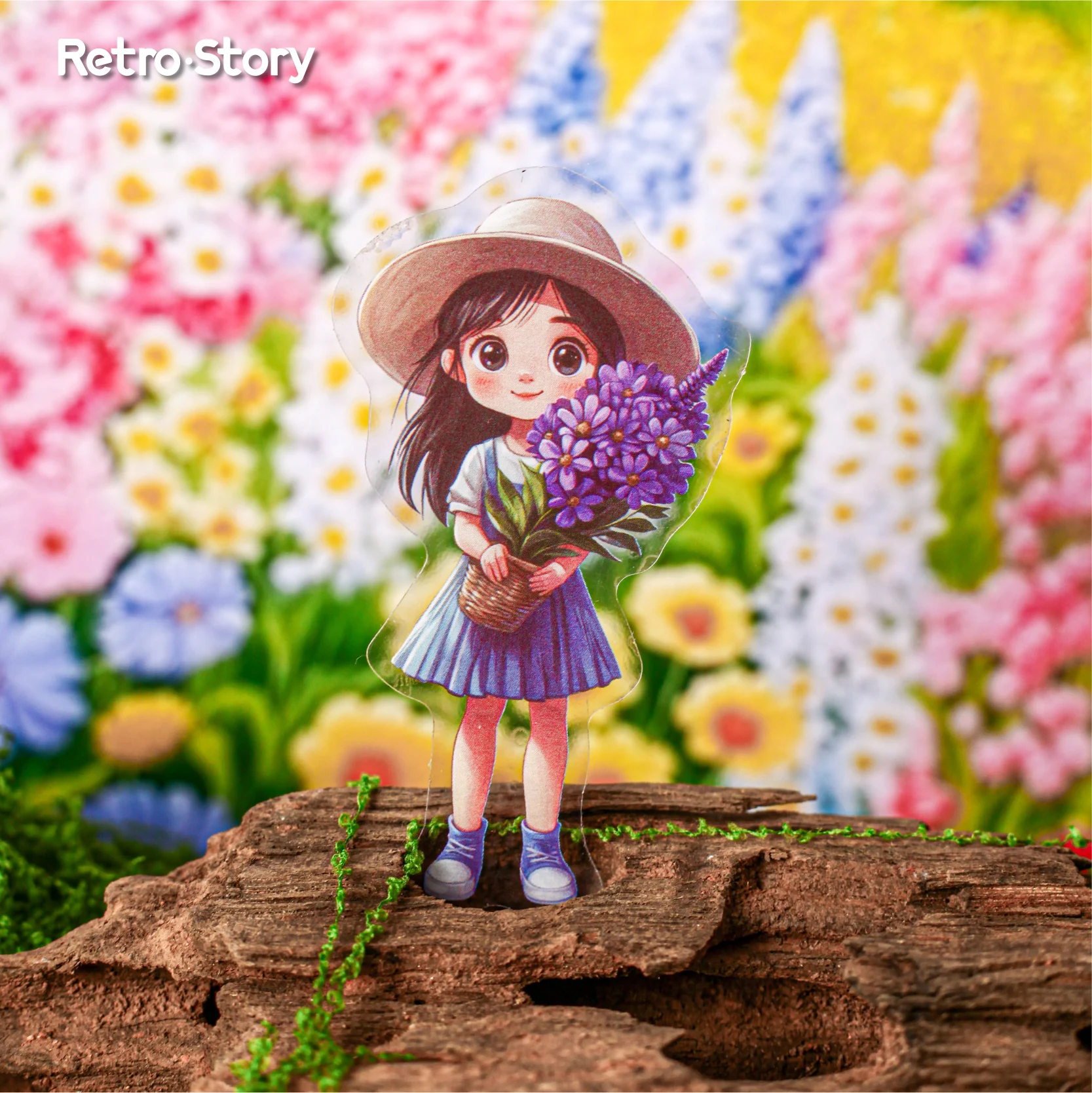 20pcs/pack Retro Countryside Theme Creative Cartoon Character PET Sticker DIY Junk Journal Collage Decoration Stationery Sticker