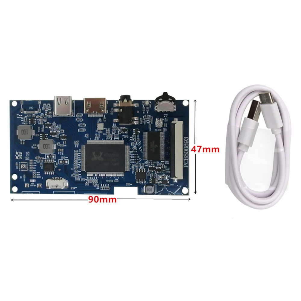 Imagem -05 - Polegada 50pin Tela Lcd Portátil Universal Faça Você Mesmo Tipo-c Mini Placa de Controle de Driver Hdmi Raspberry pi Monitor de pc 10.1