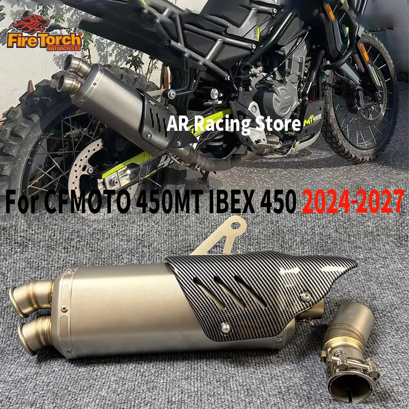 For CFMOTO 450MT 450 MT IBEX450 IBEX 450 2024 - 2027 Motorcycle Exhaust Escape Moto System Mid Link Pipe With Muffler DB Killer