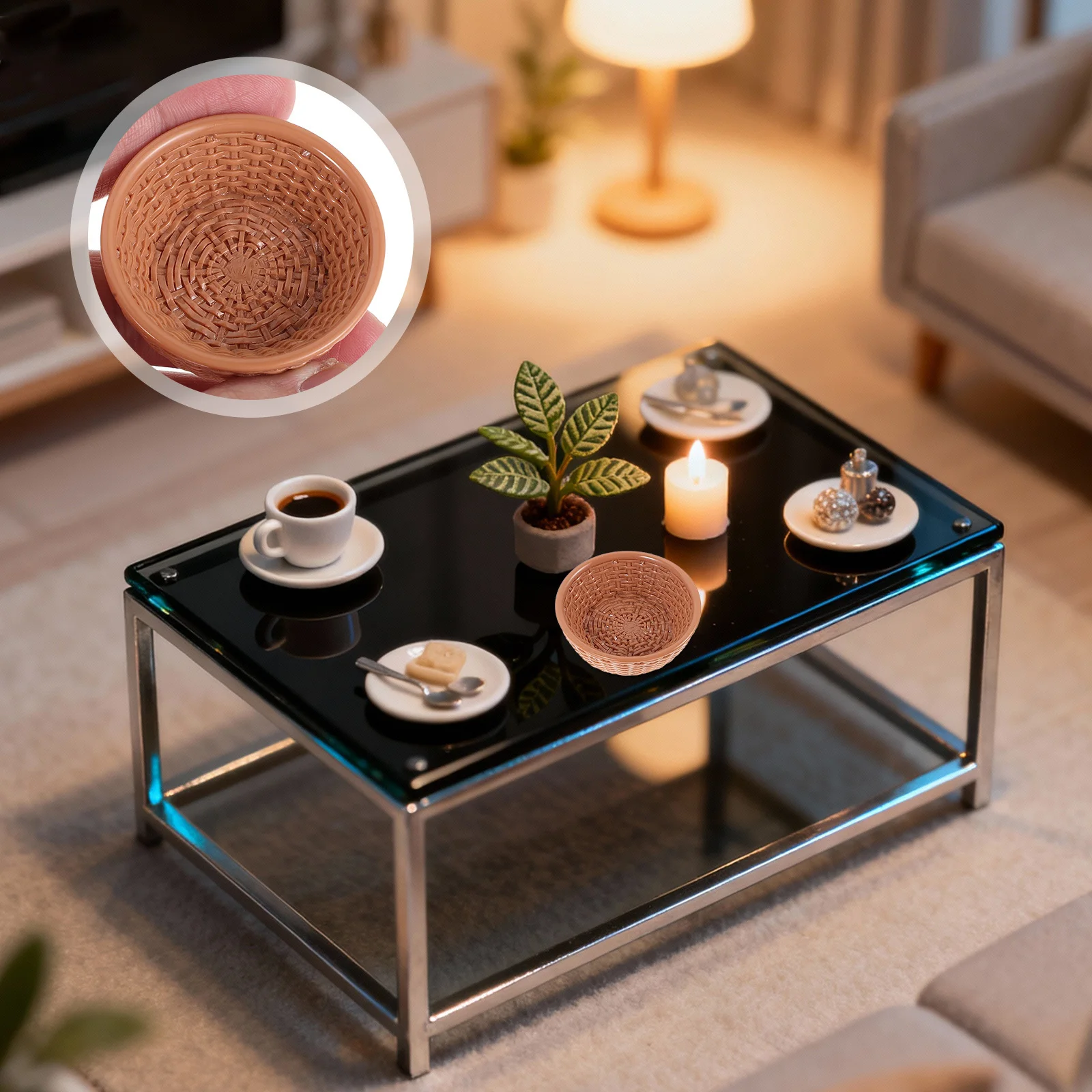 26Pcs Small Resin Plate Miniature Kitchen Decor Ideal for Dollhouse Layouts Educational Pretend Play Display Tray Accessories