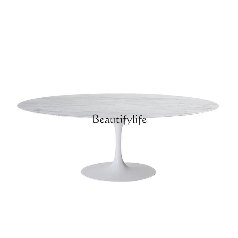 

Tulip Dining Table Oval Natural Marble Home White Dining Table Modern Minimalist