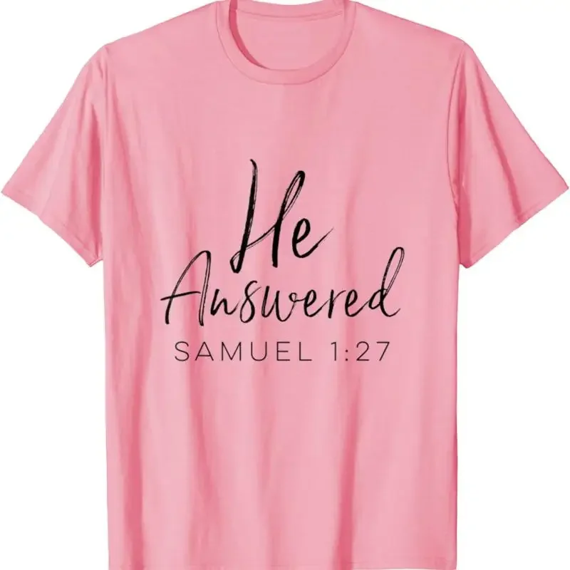 He Answered Samuel 1 27 Rainbow Pregnancy Announcement T Shirt