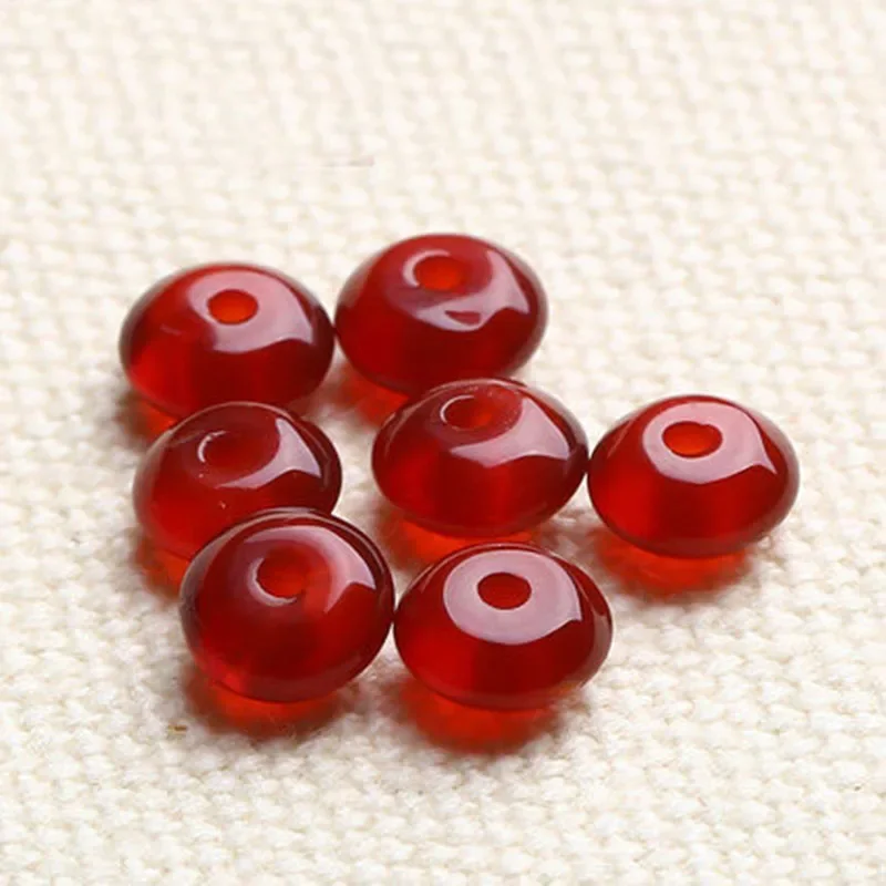 4A Natural Red Agate Quartz Crystal Single Bead DIY Jewelry Making