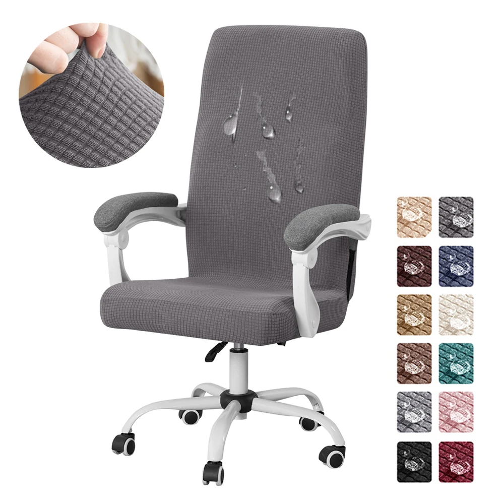 

Splash-proof Jacquard Office Chair Cover Elastic Rotating Armrest Lifting Computer Seat Slipcover Home Decor Not 100% Waterproof