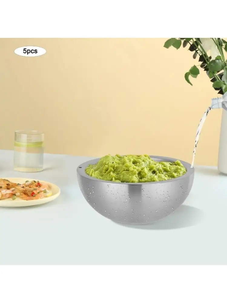E8BD 304 Untarnished Twin Wall Fillable Bowl Developed for Refrigerating Sinks and Salads Naval officer Parties Barbecues