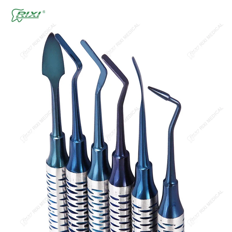 

RIXI 18.5cm Resin Filling Spatulas Set Blue Dental Composite Resin Spatulas Stainless Steel Dentist Restoration Tool 6 piece/kit