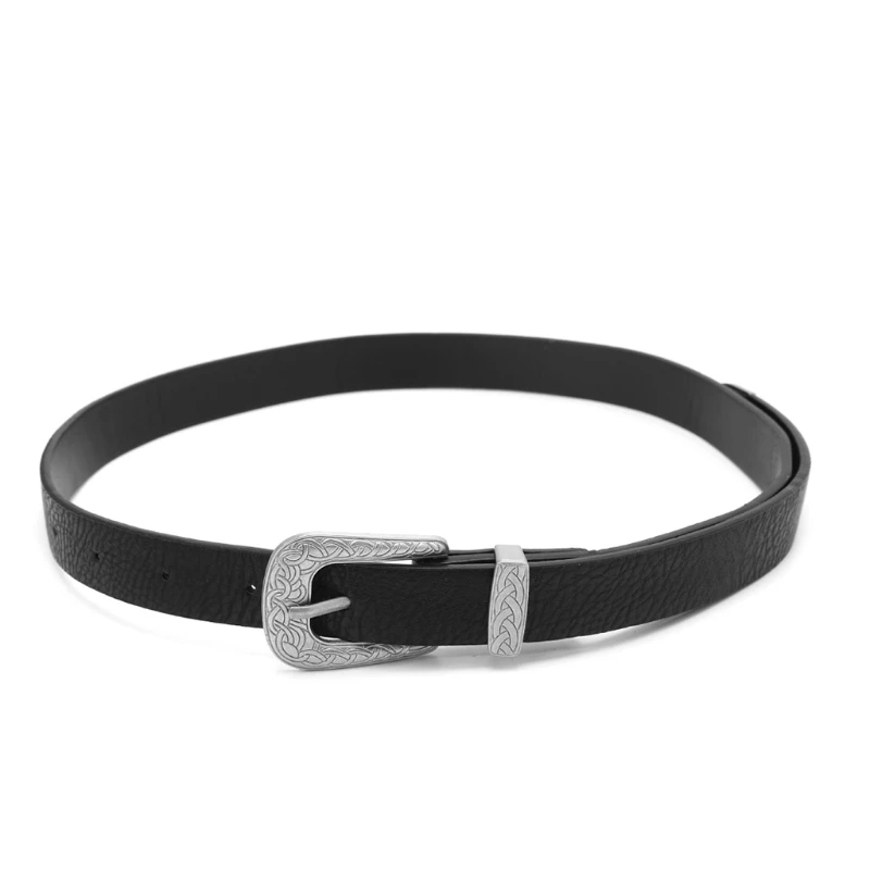 

652F Fashion Women Boho Vintage Metal Faux Leather Belts Single Buckle Waistbands New