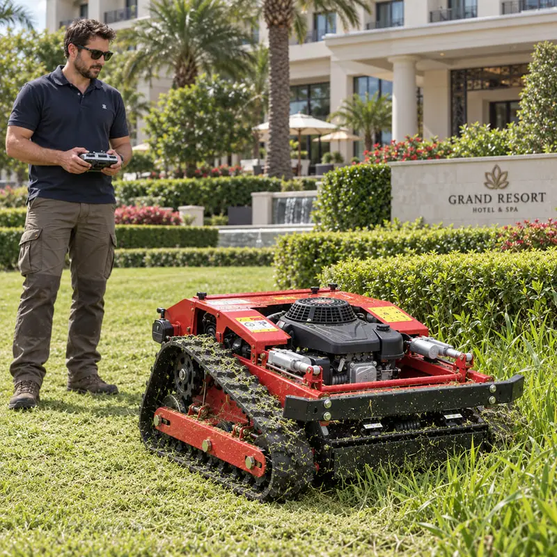 Field Ready Tracked Lawn Mower Customized for Reliable Remote Control Supports Farm and Garden Mowing As All Terrain Mower
