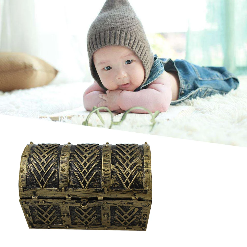 

6pcs Plastic Coins Jewelry Storage Box Kids Treasure Chest Mini Pirate Party Favor Play Adventure Games Gift for for Kids