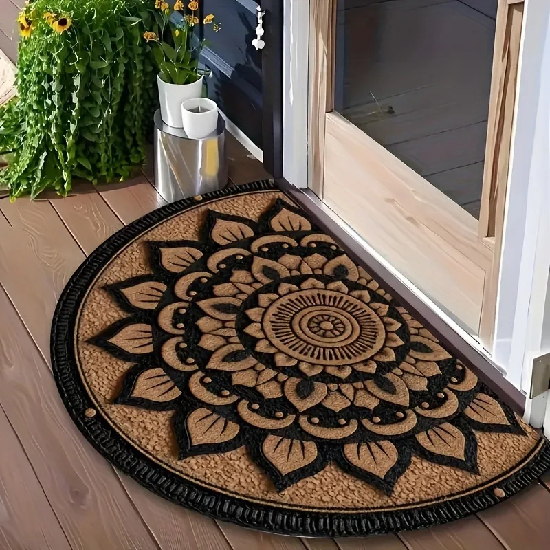 Retro Semi-circular Floor Mat, Entrance Door, Foyer Floor Mat, Living Room Entrance, Welcome Floor Mat  Welcome Mat Home Rugs