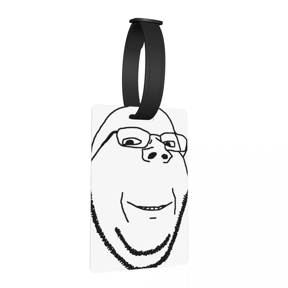 

Smiling Wholesome Wojak Soyjak Luggage Tags Suitcase Accessories Portable Baggage Boarding Tag Label Holder ID Name Address