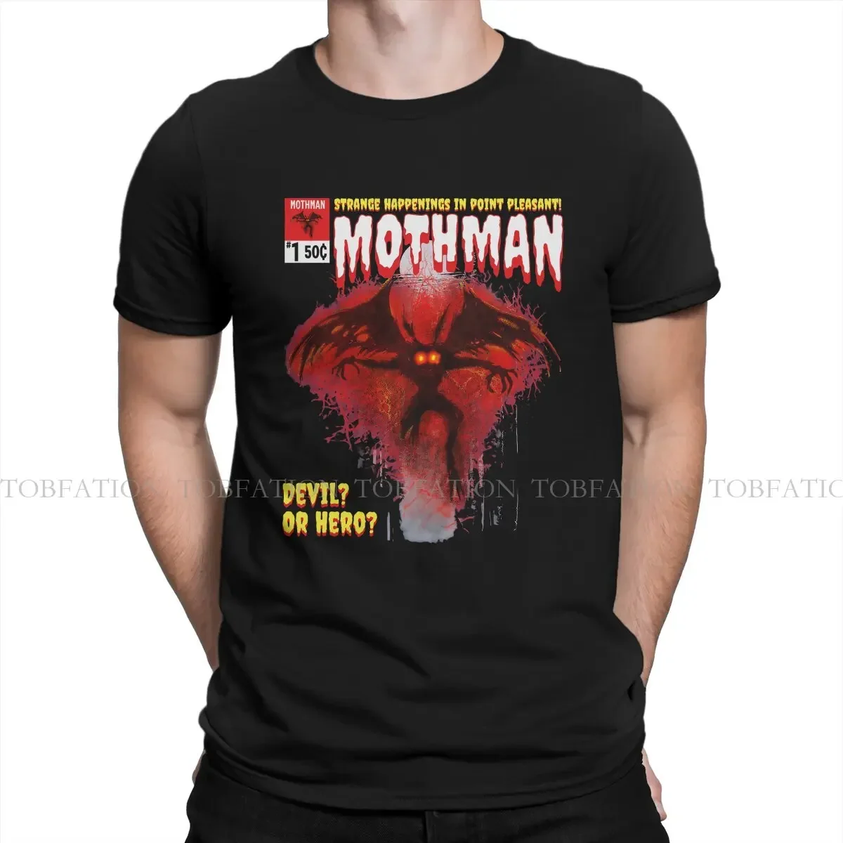 

Mothman Humanoid Creatures Man TShirt Mothman Comic Book Style Classic Distinctive T Shirt 100% Cotton Harajuku Sweatshirts