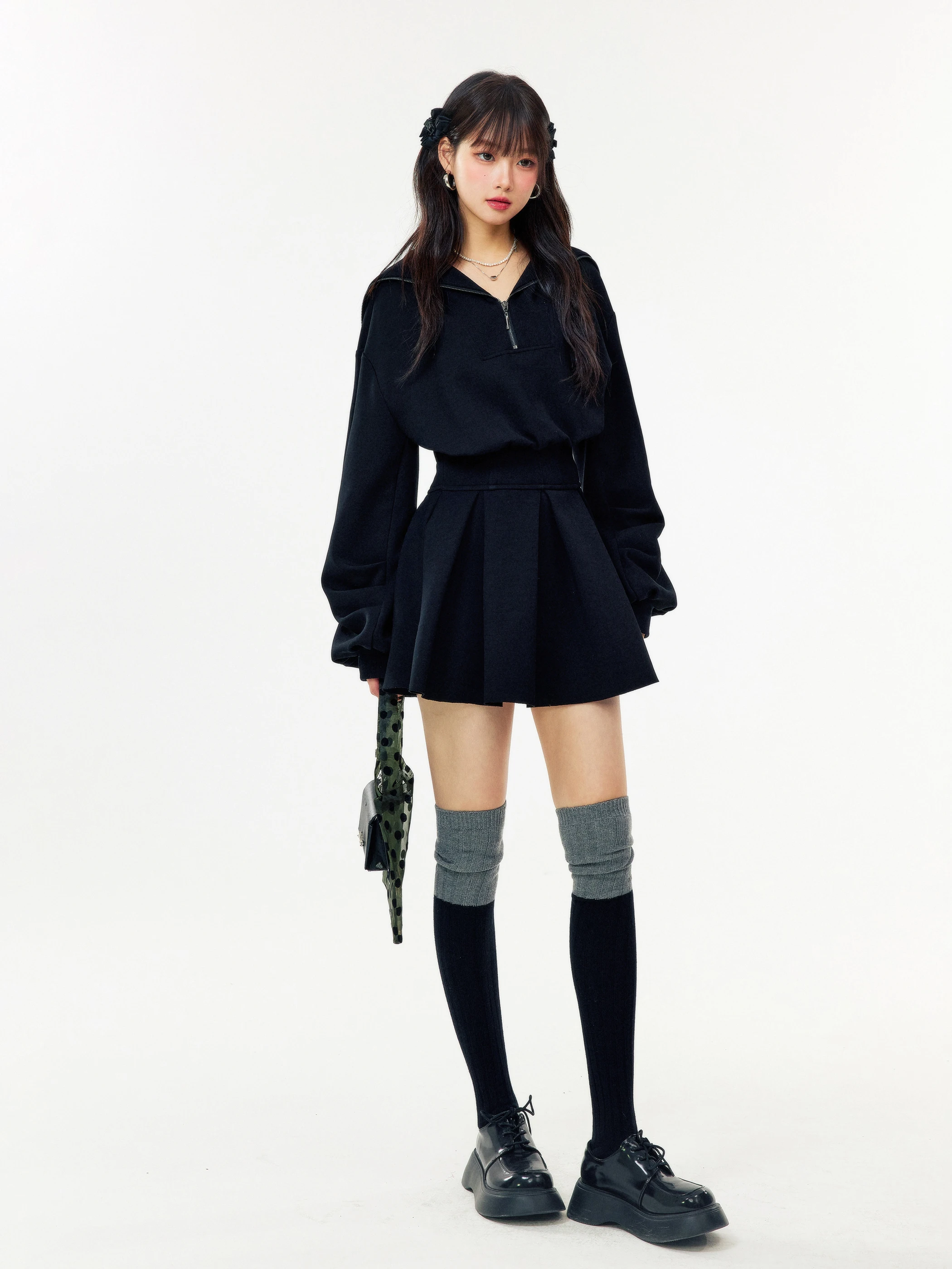 

Женская свободная толстовка MuuRos Winter с длинным рукавом, высокой талией, из смесового хлопка и полиэстера