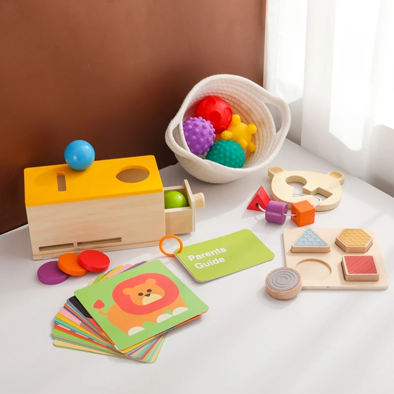 

Kid Montessori Wooden Toy Macaron Coin Ball Permanent Box Shape Cognition Match Educational Sensory Toy Baby Teaching Aid Gifts