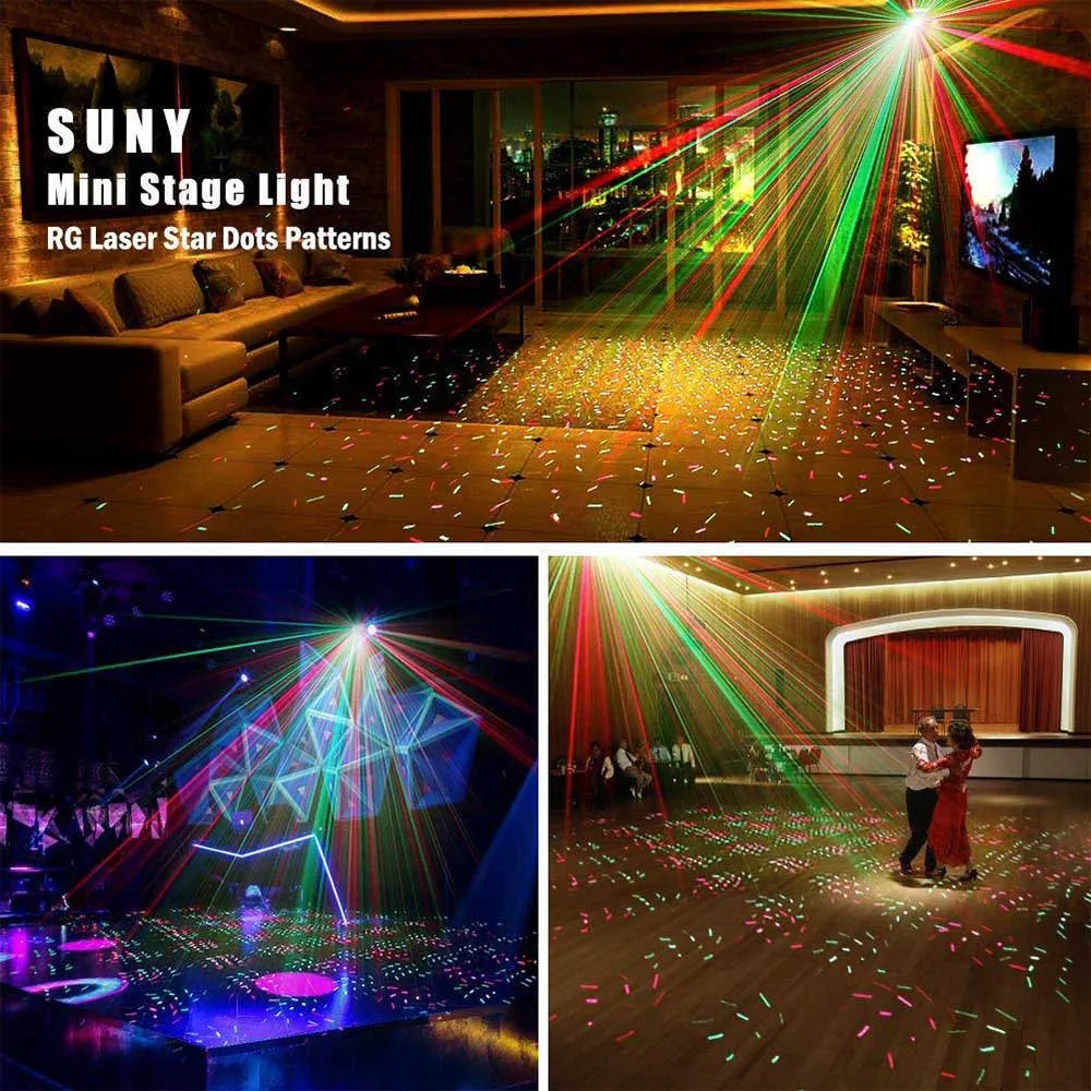 Portable Remote Control LED Stage Light DJ KTV Disco Lamp Projector Laser Lights Flash For Christmas Party Wedding Bar