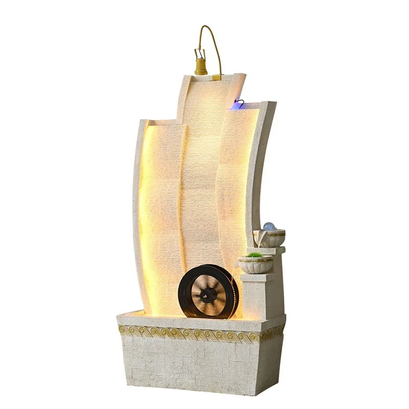 Flowing water ornament, living room TV cabinet, home decoration, fountain floor-standing light luxury circulation water wind,