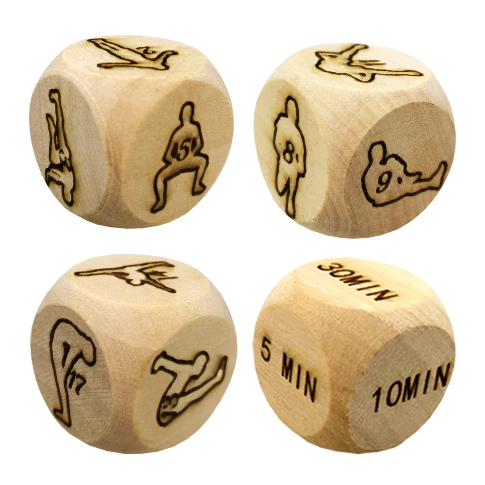 Pcs Natural Wooden Yoga Fitness Exercise Decision Dice Naughty Dice/Yoga Sports Game Dice Couple Dice Portable Choices Gift