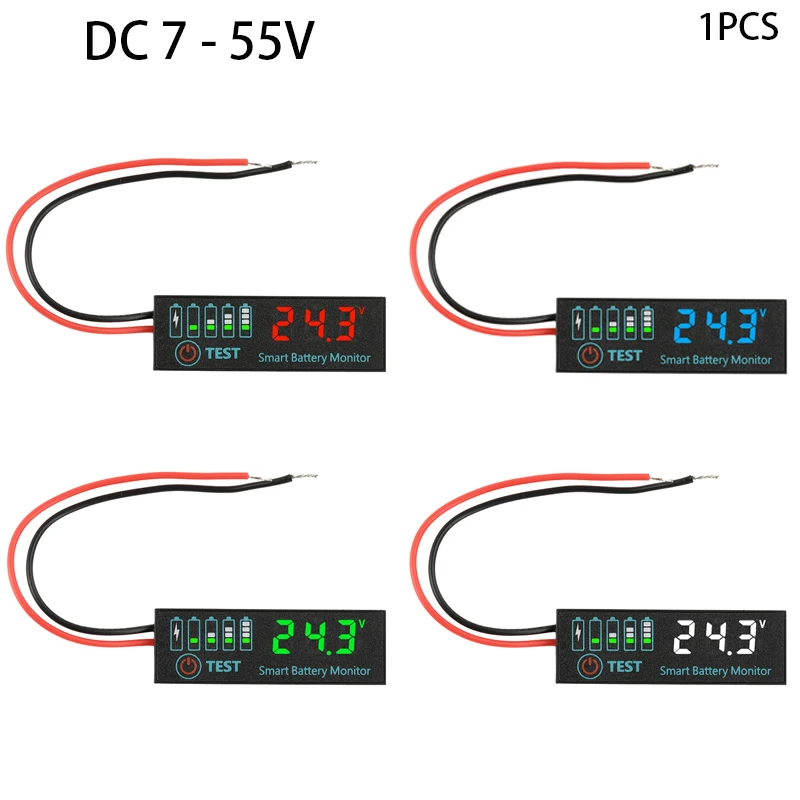 

12V 24V 36V 48V LED Battery Indicator Voltage Power Charge Indicator Acid/Lithium Universal Battery Level Display Board DC 7-55V