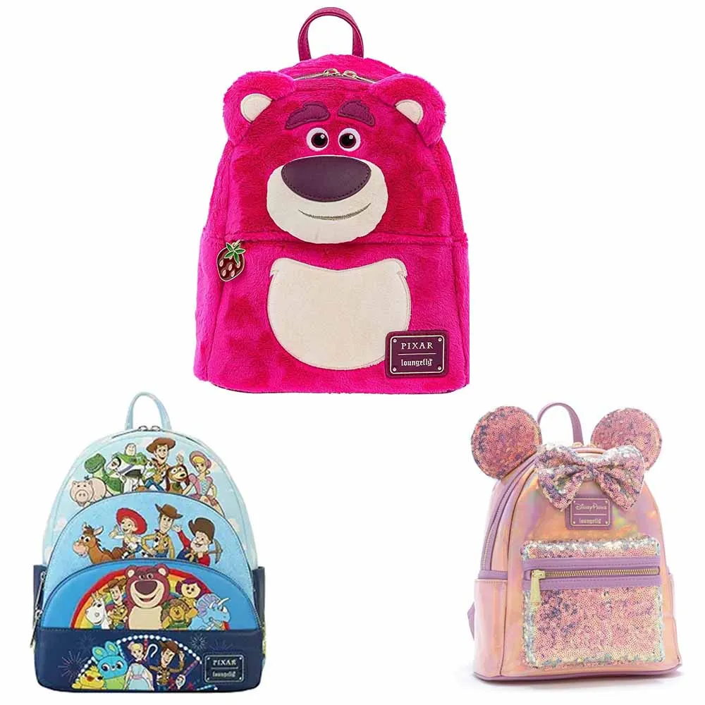 Lotso Mini Backpack PU Leather Women Double Shoulder Bags Woody Bass Lightyear Bag Children\'s Cute Schoolbag Kids Birthday Gift