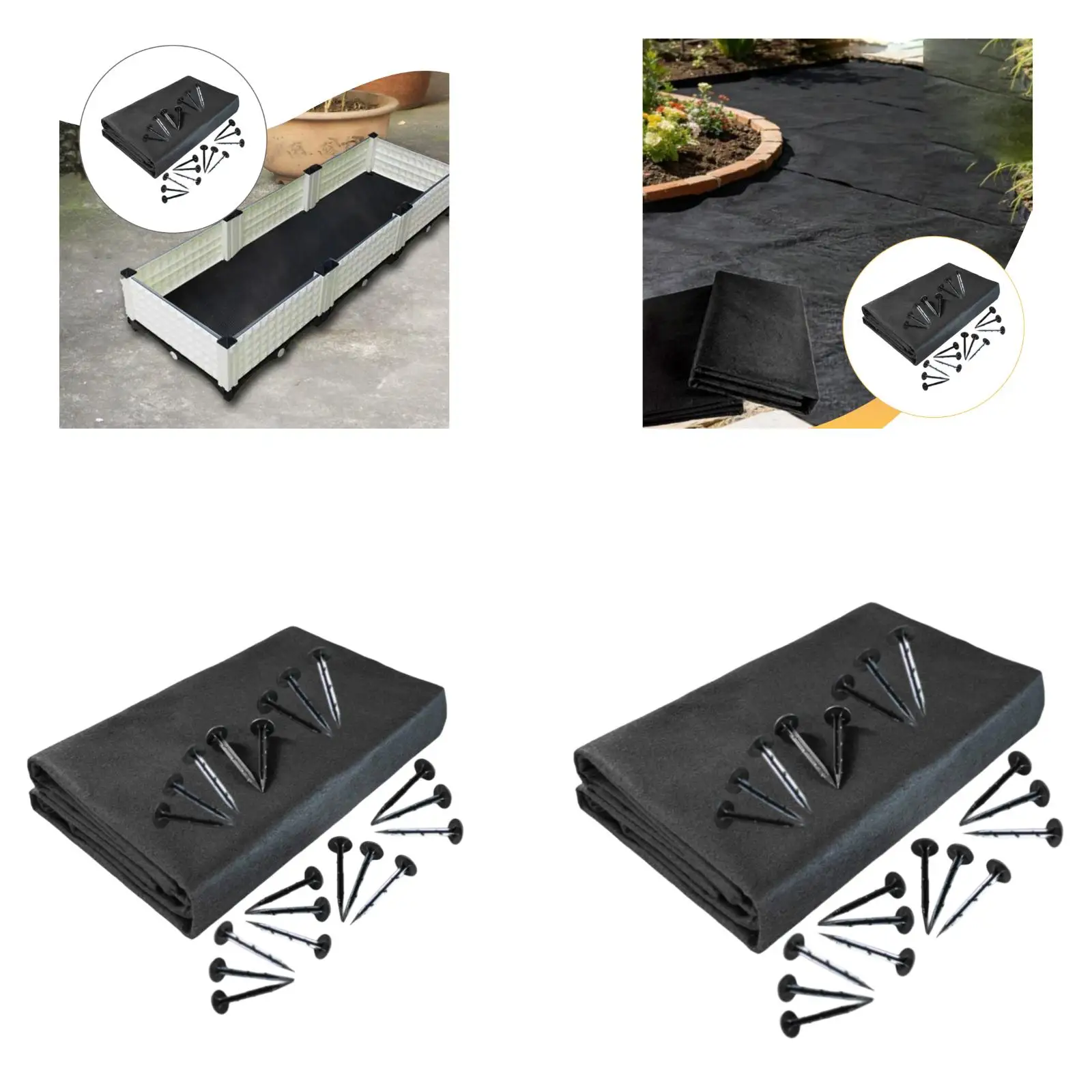Weeds Ground Cover with 20 Fixed Pins, Weeds Control Sheet, Garden Landscape Fabric, for Driveways Flower Beds