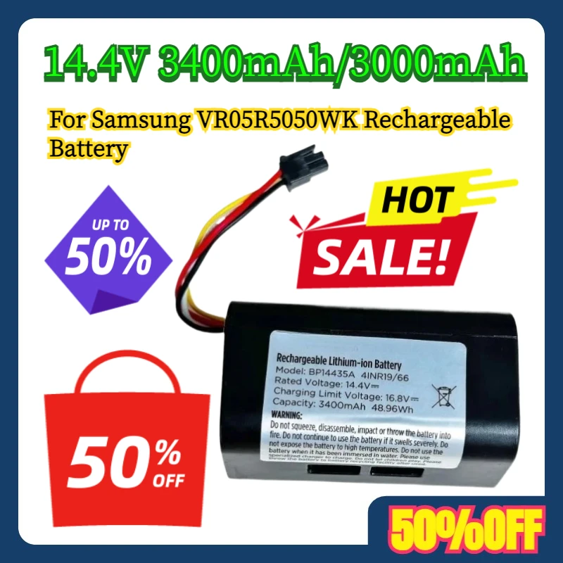 

For Samsung VR05R5050WK Rechargeable Battery 14.4V 3400mAh/3000mAh