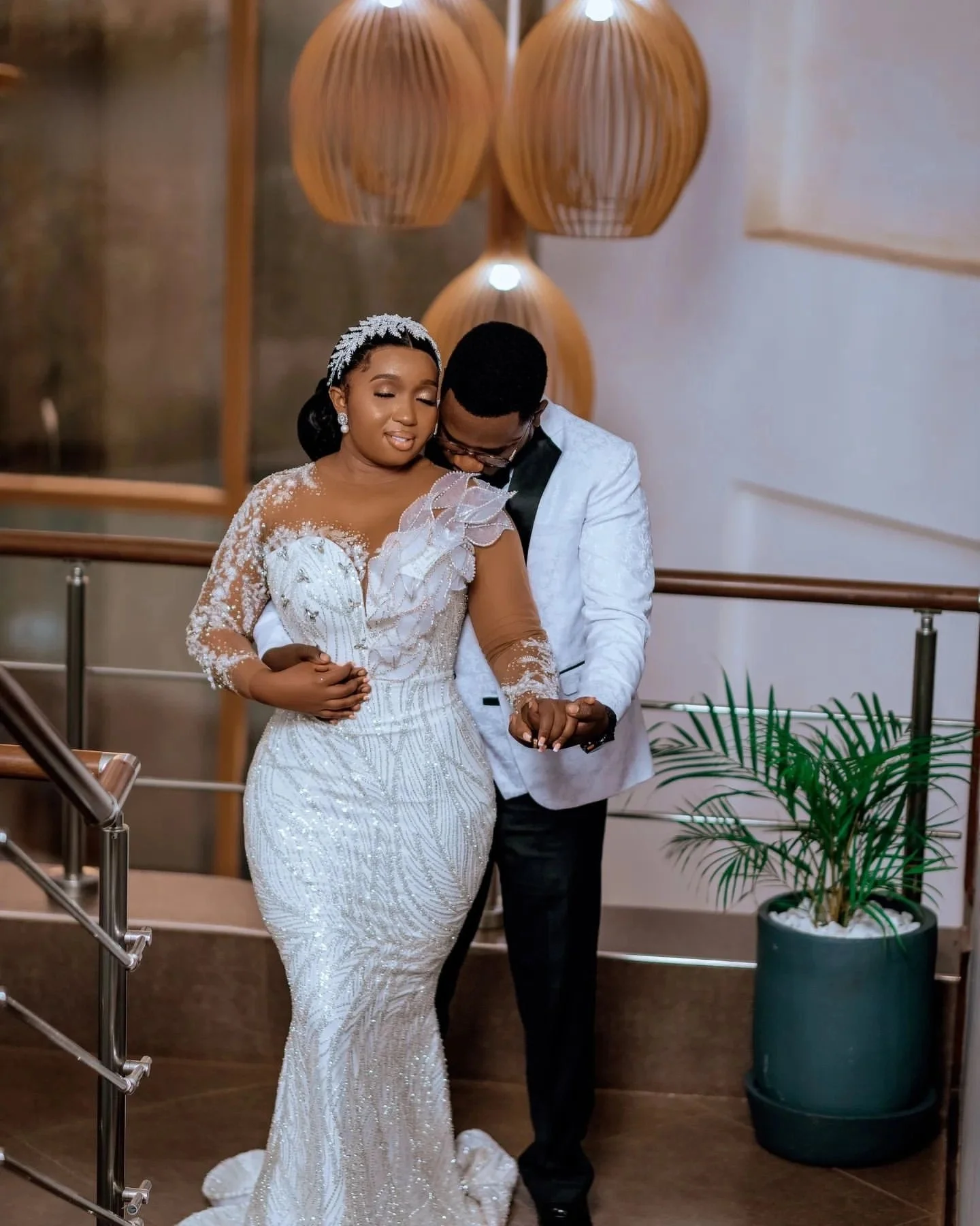 

Свадебное платье в арабском стиле с прозрачным вырезом и блестящими бусинами и кристаллами, Vestidos De Novia, роскошное свадебное платье с длинными рукавами