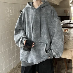 2024 Men Hooded Hoodies Pullover Autumn Men Sweatshirts Hoodie Men Solid Color Streetwear Basics Hoodie Male Harajuku Clothes