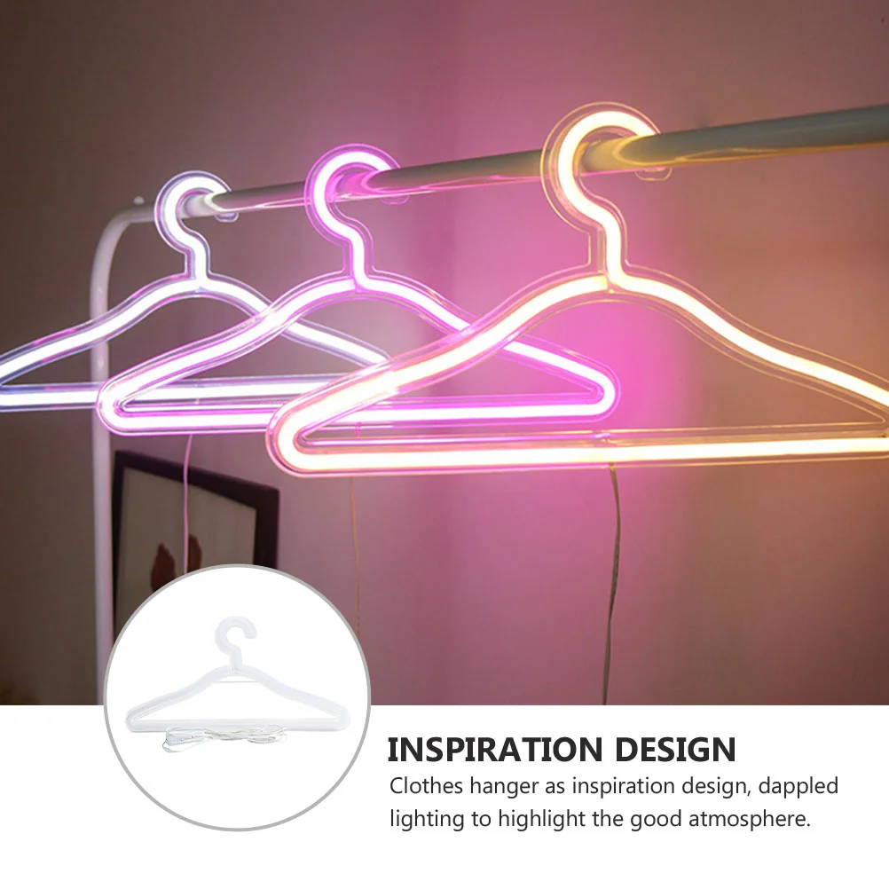 LED Hanger Emblems Home Decor Coloured Lantern Decorate Coat Clothes Stand Neon Light Decorative Acrylic Photography Prop