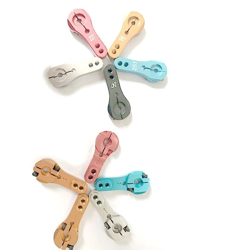 10PCS Precision CNC Metal Servo Arm For RC 23T 24T 25T Teeth Tooth Steering Futaba Servo Arm Accessory